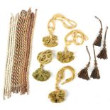 Property of a lady - eight pairs of curtain tie backs; together with two pairs of tassels (20).