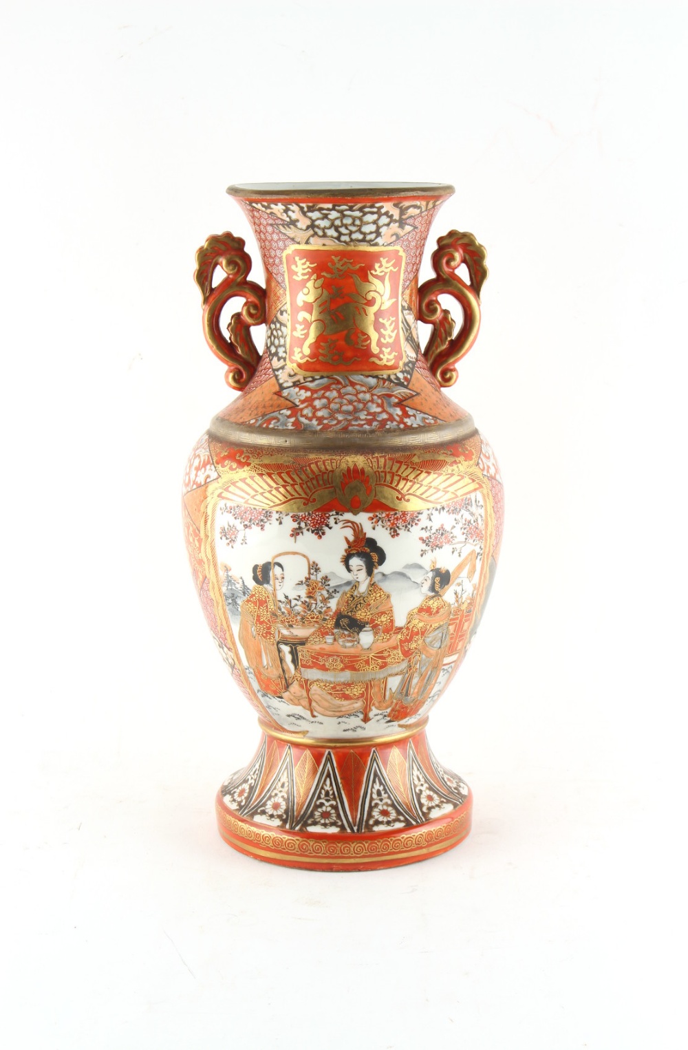 Property of a lady - a late 19th / early 20th century Japanese Kutani vase, six character mark to