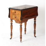 Property of a lady - a late 19th century Continental walnut drop-leaf occasional table with two