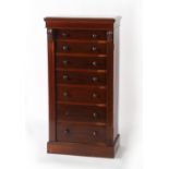 Property of a lady - a Victorian mahogany wellington chest, one turned handle missing, 21.7ins. (