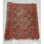 Property of a deceased estate - a small early 20th century Turkoman rug, 41 by 33ins. (104 by