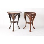 Property of a lady - two cast iron pub tables, one without top, one marked 'GASKELL & CHAMBERS LTD.,