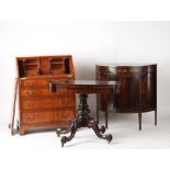 Property of a lady - a Victorian walnut swivel-top foldover card or games table, 35.5ins. (90cms.)