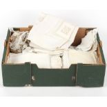 Property of a lady - a box containing assorted white linen & lace.