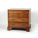 Property of a deceased estate - a George III mahogany chest of four long graduated drawers with