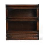 Property of a deceased estate - an oak Globe Wernicke two section stacking bookcase with drawer