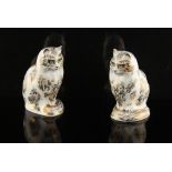 Property of a deceased estate - two Royal Crown Derby 'Fifi' cat paperweights, each 5.3ins. (13.