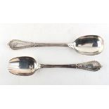 Property of a deceased estate - a pair of Victorian silver salad servers, of good grade, George W.
