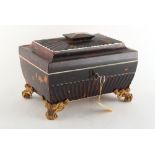 Property of a gentleman - an early 19th century Regency period tortoiseshell sewing box, with