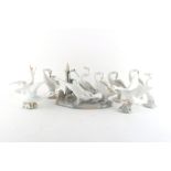 Property of a deceased estate - a Lladro geese group; together with seven other Lladro models of