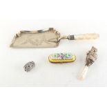 Property of a deceased estate - a silver baby's rattle modelled as Tom Kitten, with mother-of-