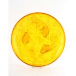 Poissons - a Verlys moulded amber glass shallow dish, moulded mark 'Verlys / France' to centre, 10.