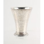 Property of a gentleman - a Swedish silver tapering beaker, late 18th / early 19th century, with
