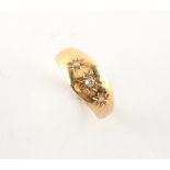 Property of a deceased estate - an early 20th century 18ct gold diamond gipsy set ring,