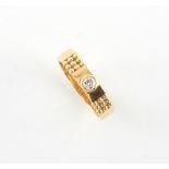 Property of a deceased estate - a modern 18ct gold ring set with a single diamond, approximately 5.1