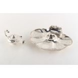 Property of a deceased estate - a Victorian silver inkstand modelled as a Roman oil lamp, with clear