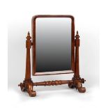 Property of a deceased estate - a Victorian mahogany swing-frame toilet mirror, 31ins. (79cms.)