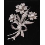 A diamond floral spray brooch, the estimated total diamond weight 2.50 carats, approximately 59mm