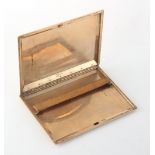Property of a gentleman - an early 20th century Asprey 9ct gold cigarette case, slide opening,