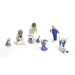 Property of a lady - a group of six Royal Copenhagen and Bing & Grondahl figures, model numbers