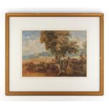 Property of a gentleman - Alfred Wilson Cox (c.1820-1888) - A RURAL LANDSCAPE WITH CATTLE BY A