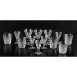 Property of a lady - five Waterford crystal Dunmore pattern whisky tumblers; together with three