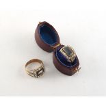 Property of a gentleman - two 19th century mourning rings, one in leather box, one with engraved