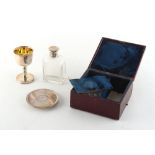 Property of a deceased estate - a William IV silver travelling communion set, comprising a cup