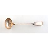 Property of a lady - a Scottish provincial silver fiddle pattern sauce ladle, maker JD, Aberdeen,