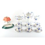 Property of a deceased estate - an early 20th century Aynsley bird decorated 15-piece coffee set;
