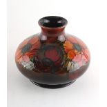 Property of a deceased estate - a Moorcroft 'flambe anemone' pattern vase, late Queen Mary paper