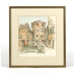 Property of a deceased estate - Richard Beer (1928-2017) - VENETIAN SCENE - ink & watercolour, 13.