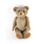 Property of a lady - an early 20th century teddy bear, with long muzzle & two colour glass eyes,
