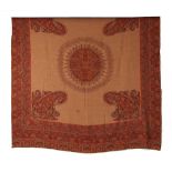 Property of a deceased estate - a large Indian hand-woven wool paisley shawl, 20th century, 98 by