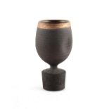 Property of a deceased estate - Glynn Hugo (b.1934), attributed to - a studio pottery basalt goblet,