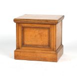 Property of a lady - a late Victorian Karelian birch box commode, with ceramic liner.