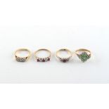 Property of a deceased estate - two 18ct yellow gold diamond set rings, approximately 5.5 grams