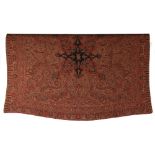 Property of a deceased estate - a large Indian hand-woven wool paisley shawl, 20th century, 96 by