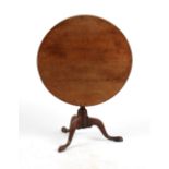 Property of a lady - an 18th century George III oak circular tilt-top tripod table, approximately
