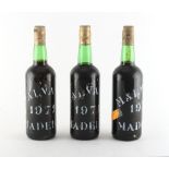 Property of a gentleman - Madeira - Malvasia Madeira, 1971, three bottles, levels low neck (3).