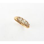 Property of a deceased estate - a Victorian 18ct gold diamond five stone ring, Birmingham 1896,