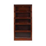 Property of a gentleman - a Meovoto mahogany five section stacking bookcase, with trade labels,