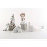Property of a deceased estate - a Nao by Lladro figure of a Pierrot with mandolin (one hand re-