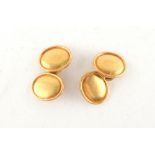 Property of a deceased estate - a pair of unmarked yellow gold (tests 14/15ct) cufflinks,