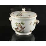 Property of a lady - a Herend 'Rothschild Birds' pattern ice bucket or wine cooler, 7.1ins. (18cms.)