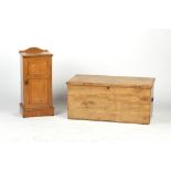 Property of a deceased estate - a late Victorian oak pot cupboard with fielded panelled door;