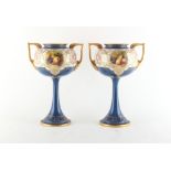 Property of a lady - a private collection of Worcester porcelain - a pair of Art Nouveau Royal