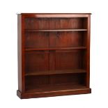Property of a deceased estate - a late Victorian mahogany open bookcase with adjustable shelves,