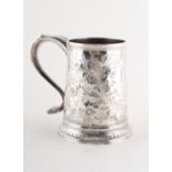 Property of a gentleman - a George III provincial silver mug or tankard, John Langlands & John