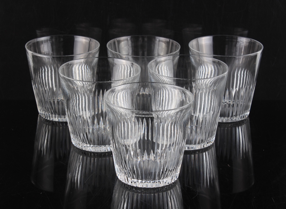 Property of a lady - a set of six 19th century cut glass tumblers, with fluted decorations, each 3.